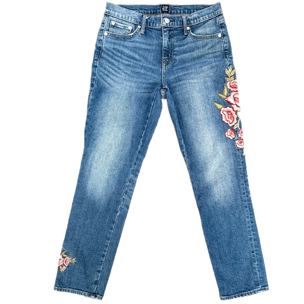 GAP Blue Jeans with Floral Embroidery